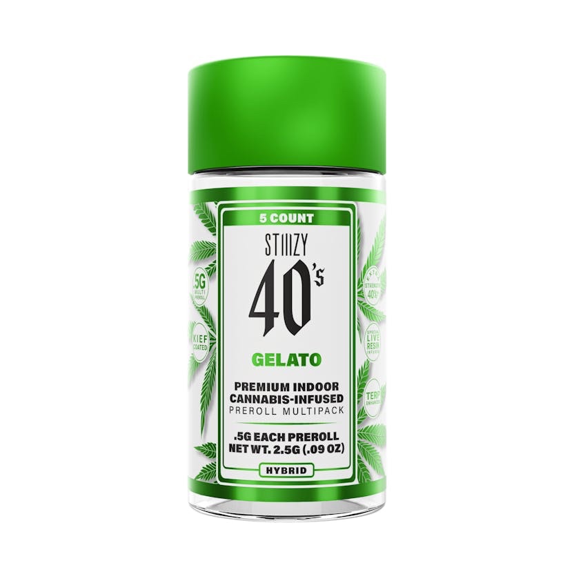 STIIIZY- GELATO - .5G 40's Infused Preroll (5 joints) - Image 2