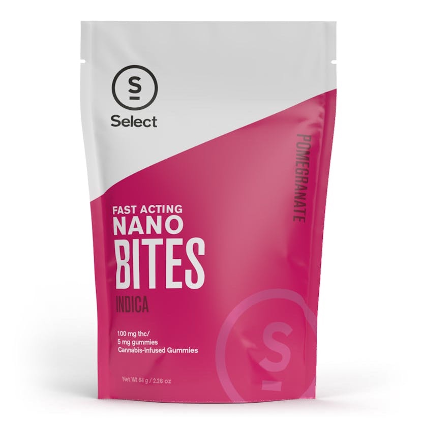 Select
Pomegranate Nano Bites 20pk (100mg) | Indica