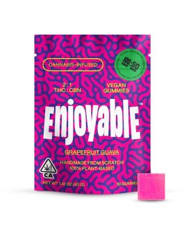 Enjoyable 2:1 THC:CBN Grapefruit Guava Vegan Gummies 100mg:50mg