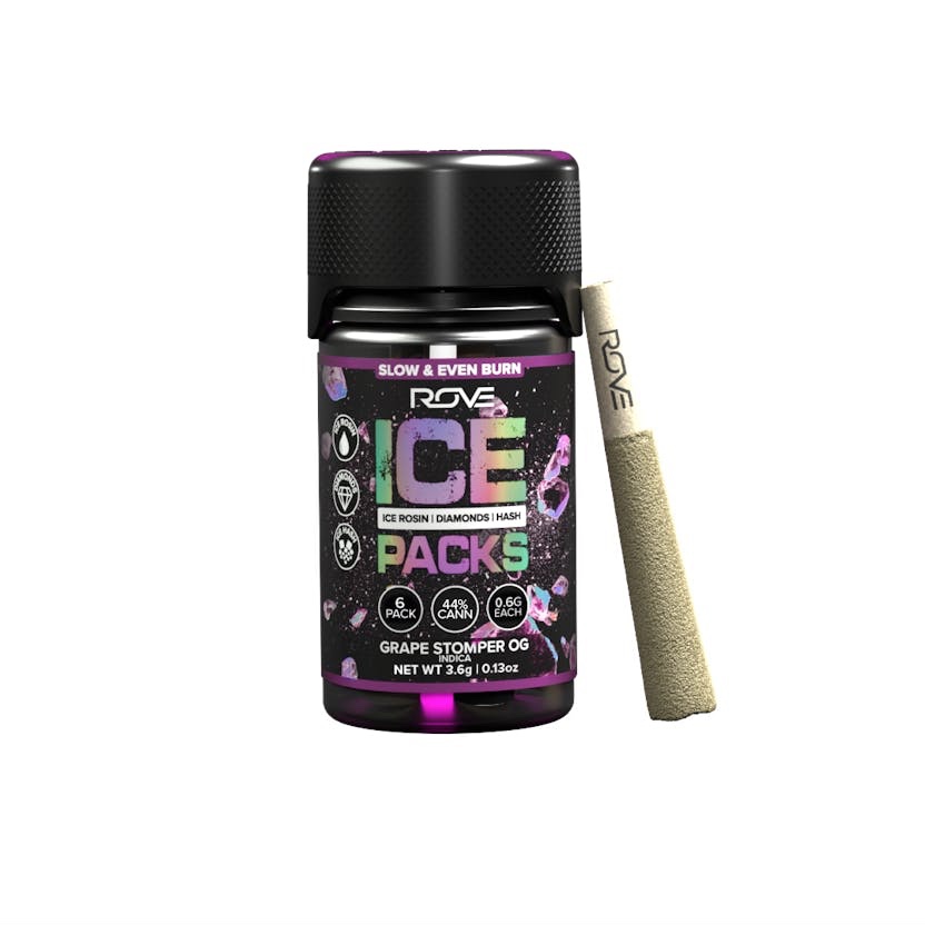 ROVE
Grape Stomper OG | Infused Ice Packs (Rosin, Hash, and Diamonds) | 6x 0.6g 6 pack