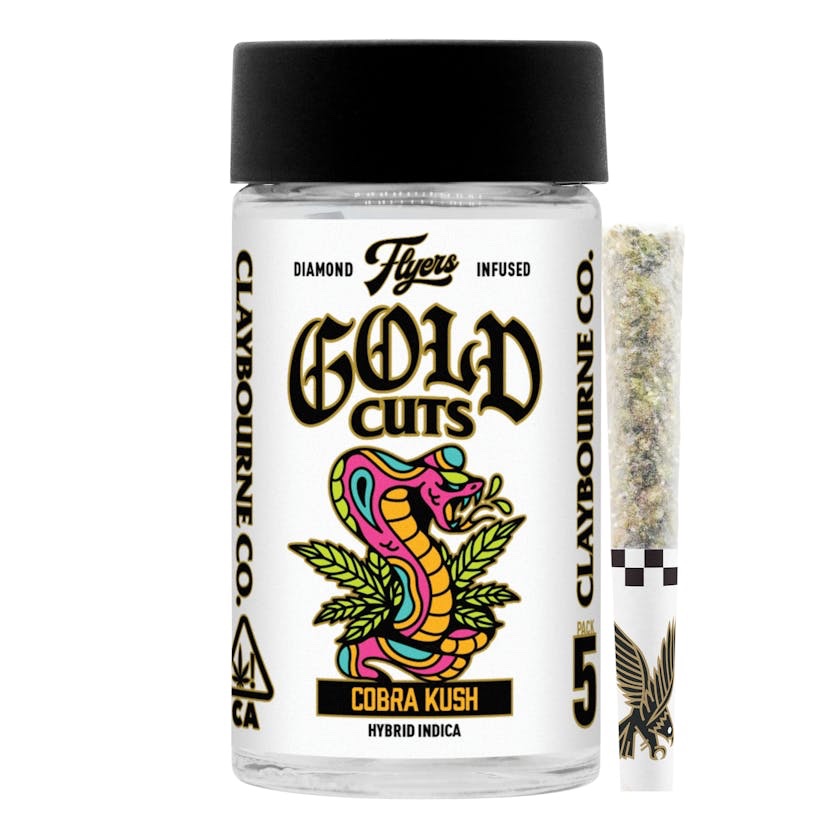 Claybourne Co.
Cobra Kush (2.5g) - Diamond Infused Flyers Pre-Rolls 5 pack indica