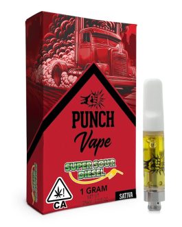 Punch Edibles & Extracts
Punch | Super Sour Diesel | 510 Distillate Vape Cart | 1g Sativa