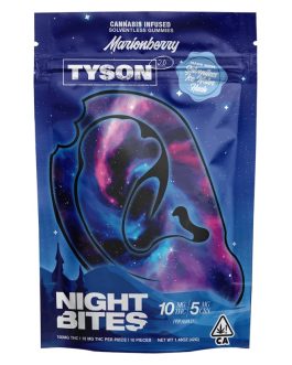 TYSON 2.0
Night Bites | Marionberry 2:1 Rosin Gummies | 100mg | 10ct | 10mg/ea