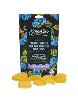 Smokiez Edibles
Sour Blue Raspberry Gummies | 100mg | 10ct | 10mg/ea| indica