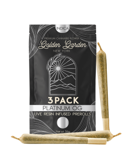 Golden Garden PLATINUM OG 3 PACK LIVE RESIN INFUSED PRE-ROLL | Indica