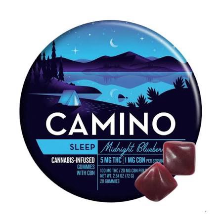 Camino Midnight Blueberry โSleepโ 5mg THC : 1mg CBN Gummies - Image 2