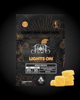Heavy Hitters
Lights On | Maui Wowie 2:1 THC:THCV Gummies | 100mg THC | 5ct | 20mg/ea | Sativa