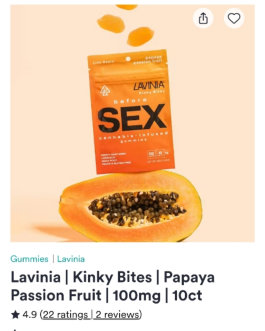 Lavinia | Kinky Bites | Papaya Passion Fruit | 100mg | 10ct