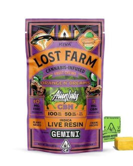 Alien Labs
Gemini | 2:1 THC:CBN Orange ‘N Dreams Chews | 100mg | 10mg/ea | 10ct